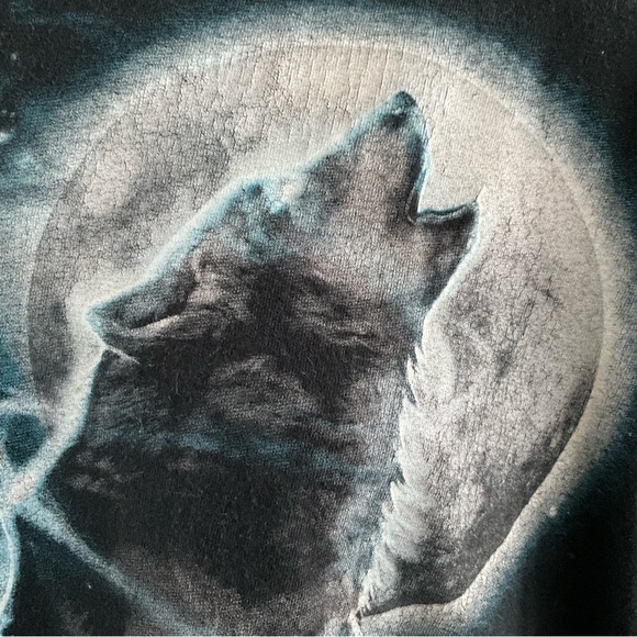 Gildan Indian Warrior Skeleton Wolf Howling At The Moon T-Shirt Men's 2XL (P1) - Picture 4 of 10